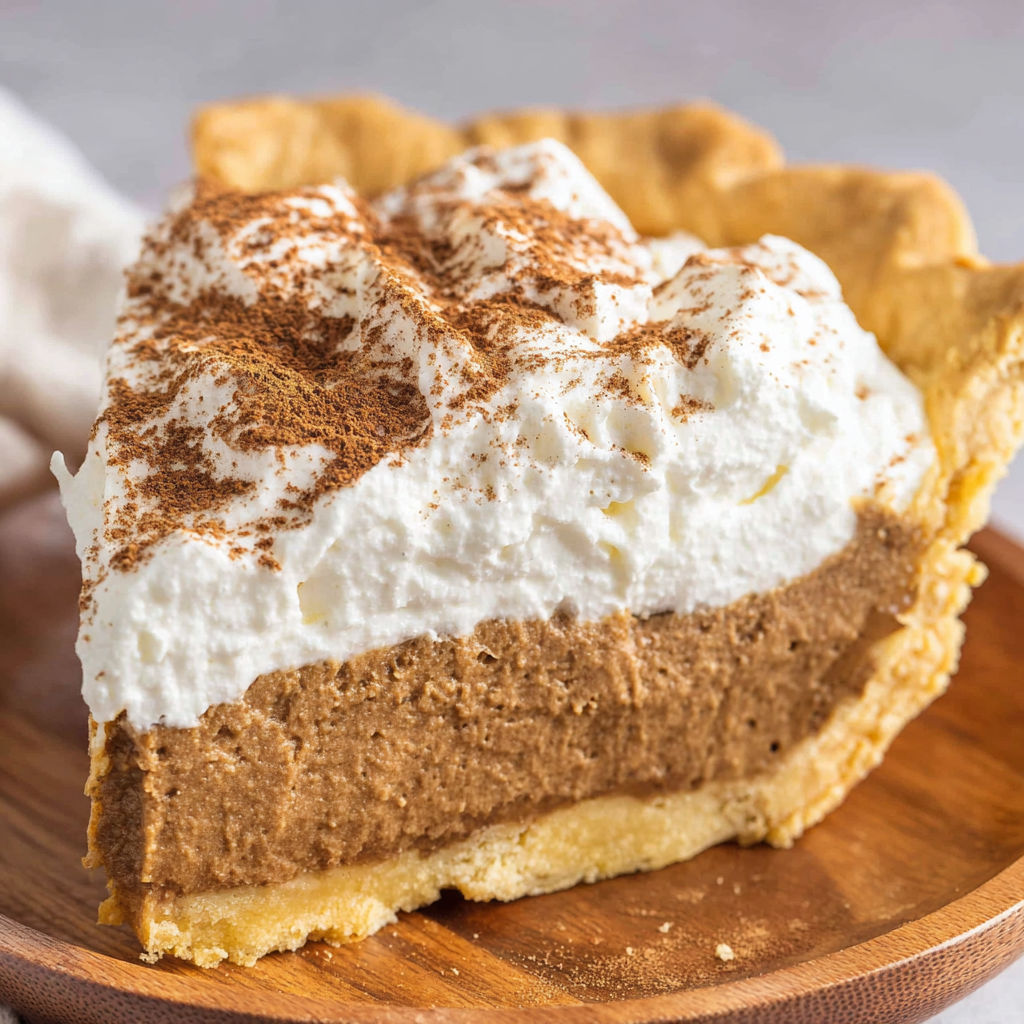 A slice of cinnamon pie.