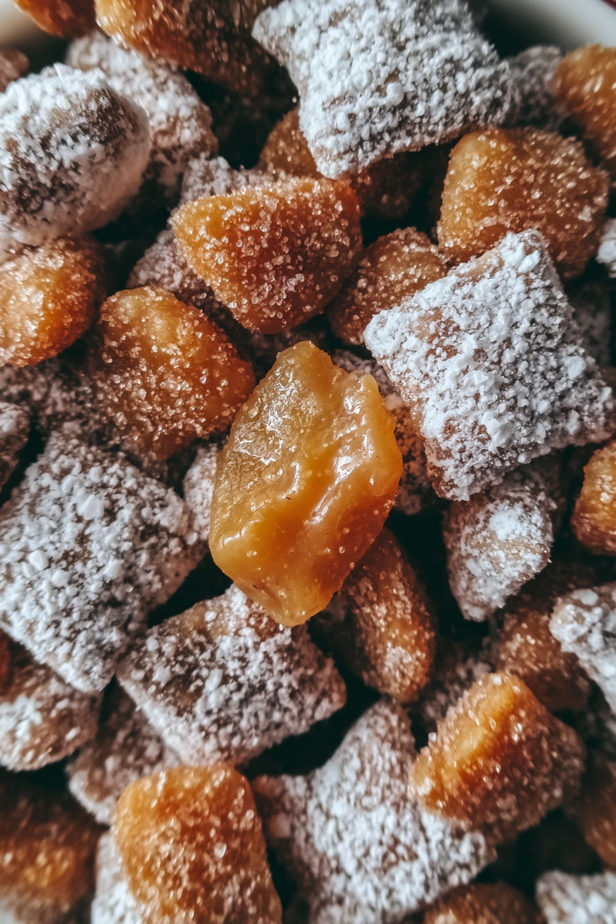 A caramel apple puppy chow.