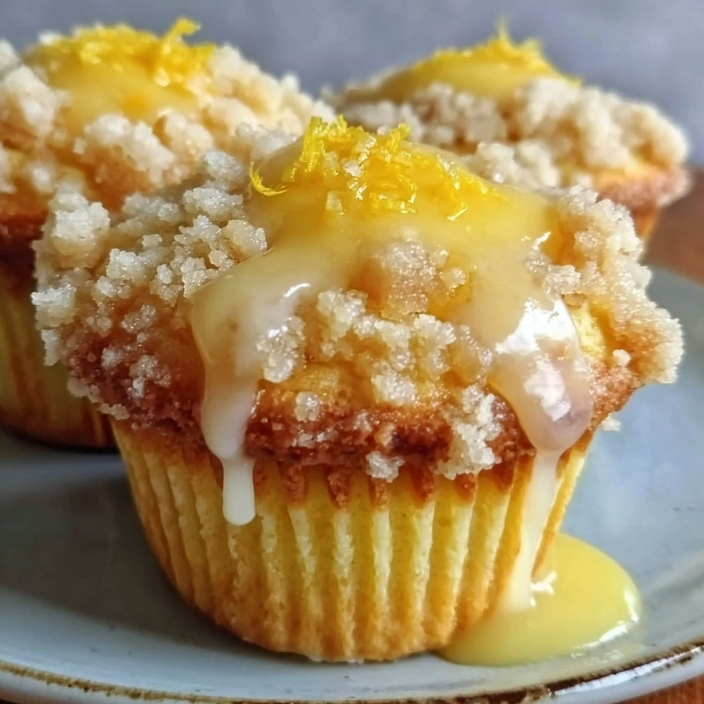 Two muffins with lemon curd on top.