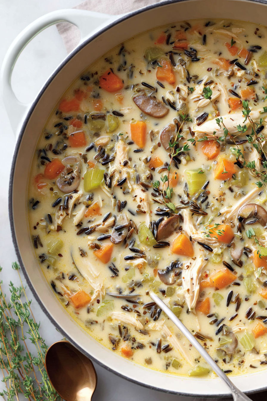 A bowl of soup with rice and vegetables.