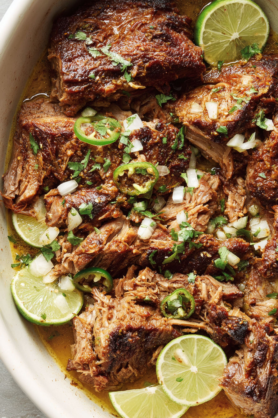 A bowl of meat with onions and peppers.