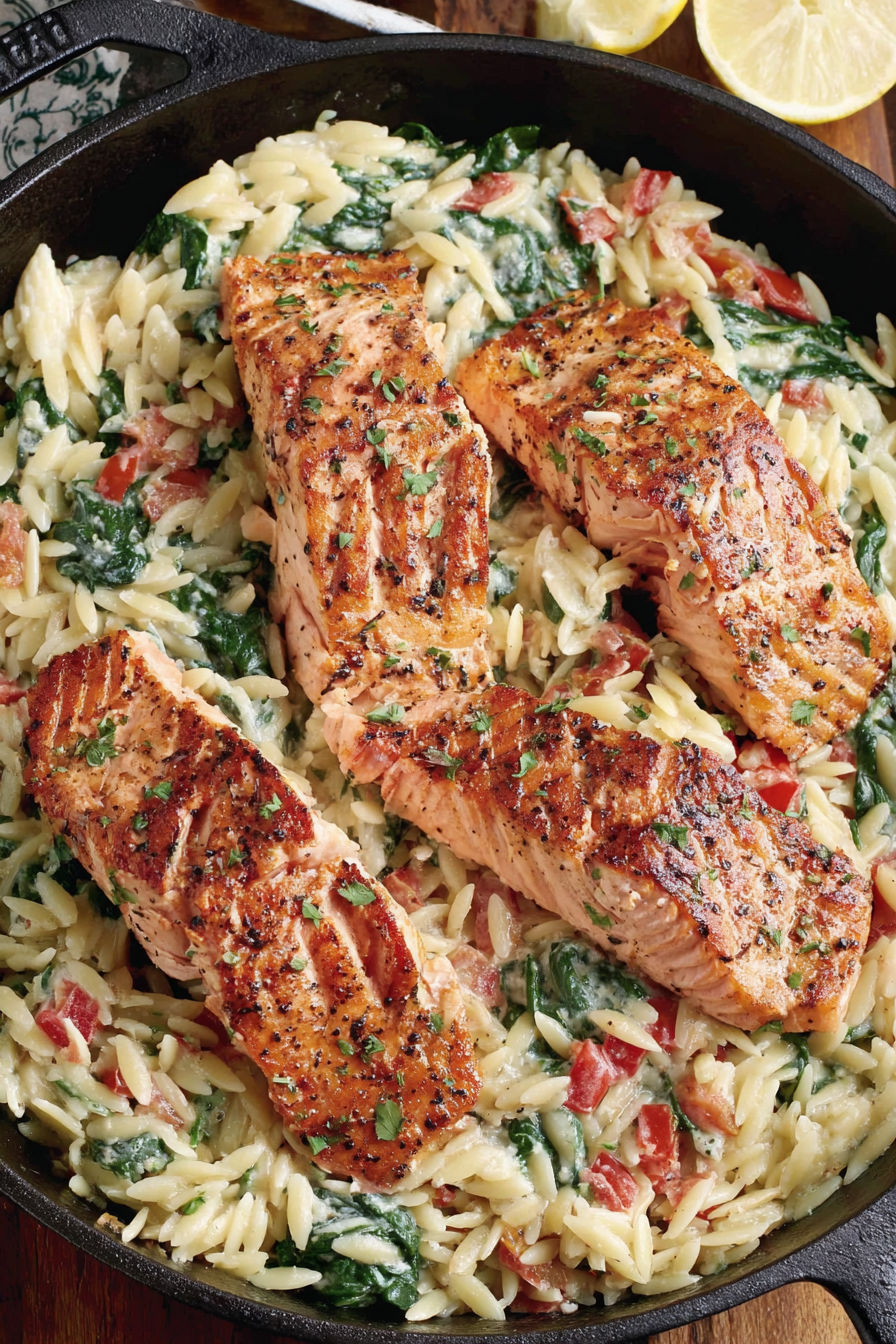 Salmon Orzo.