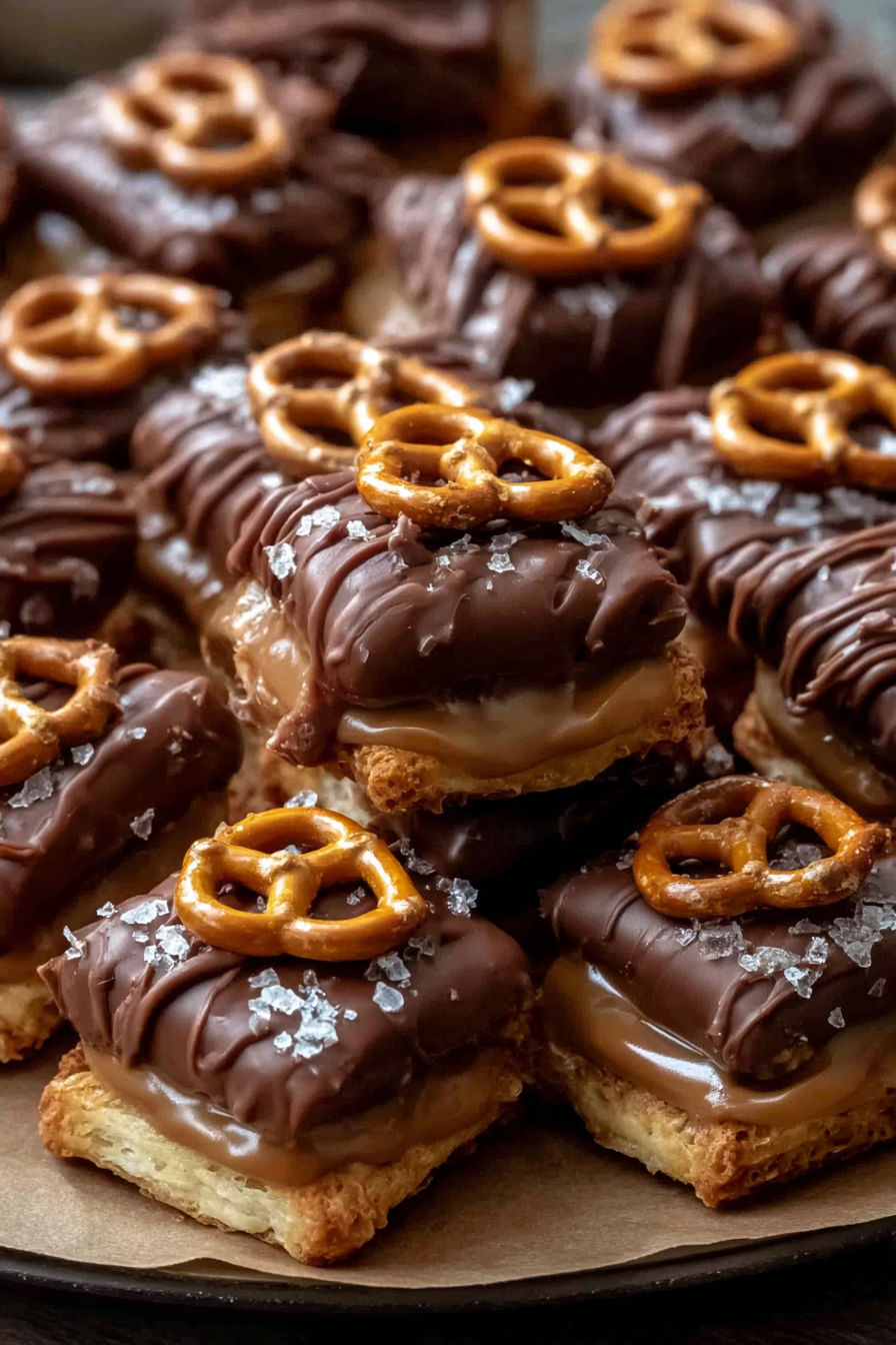 A close up of Snickers pretzel bites.
