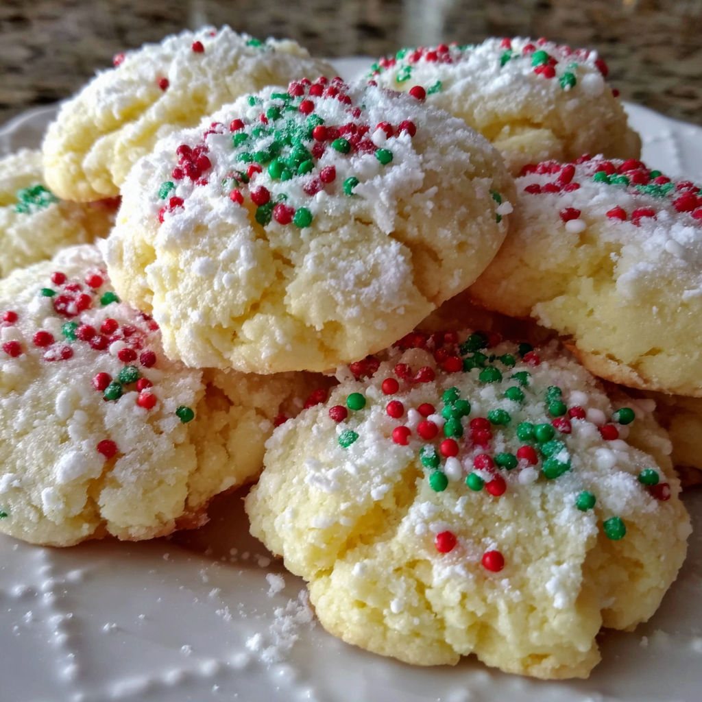 A plate of Christmas cookies.