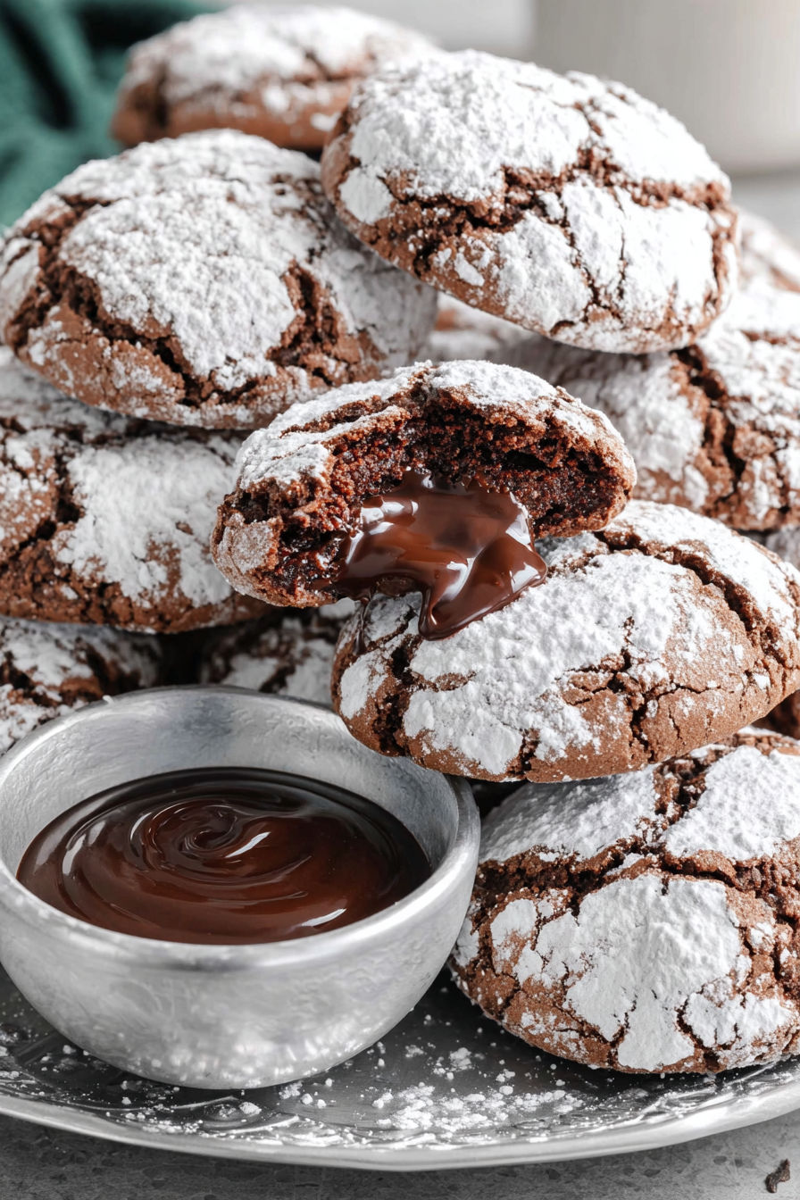 A bowl of chocolate puddles.