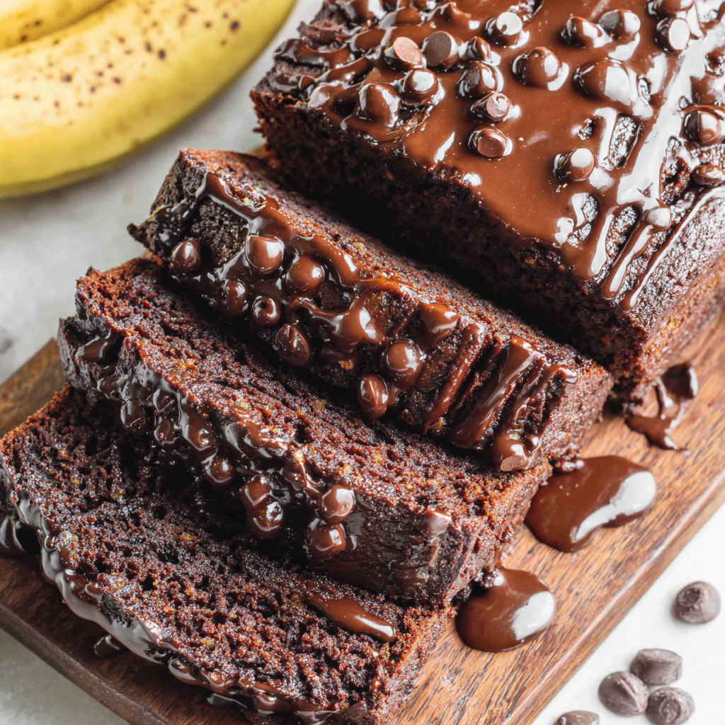 A slice of chocolate banana bread.