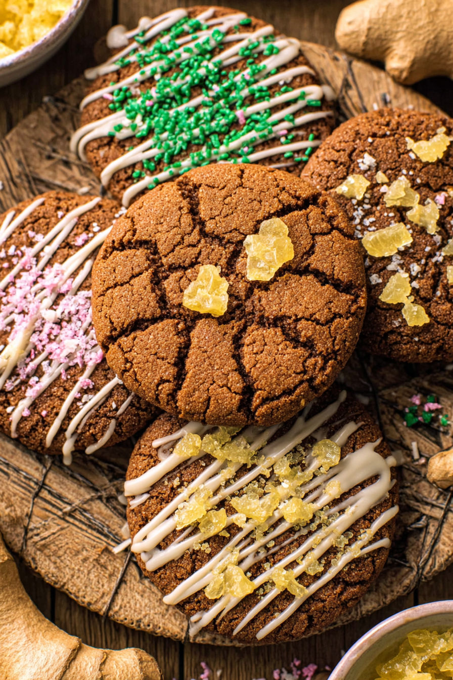 A plate of ginger molasses cookies.