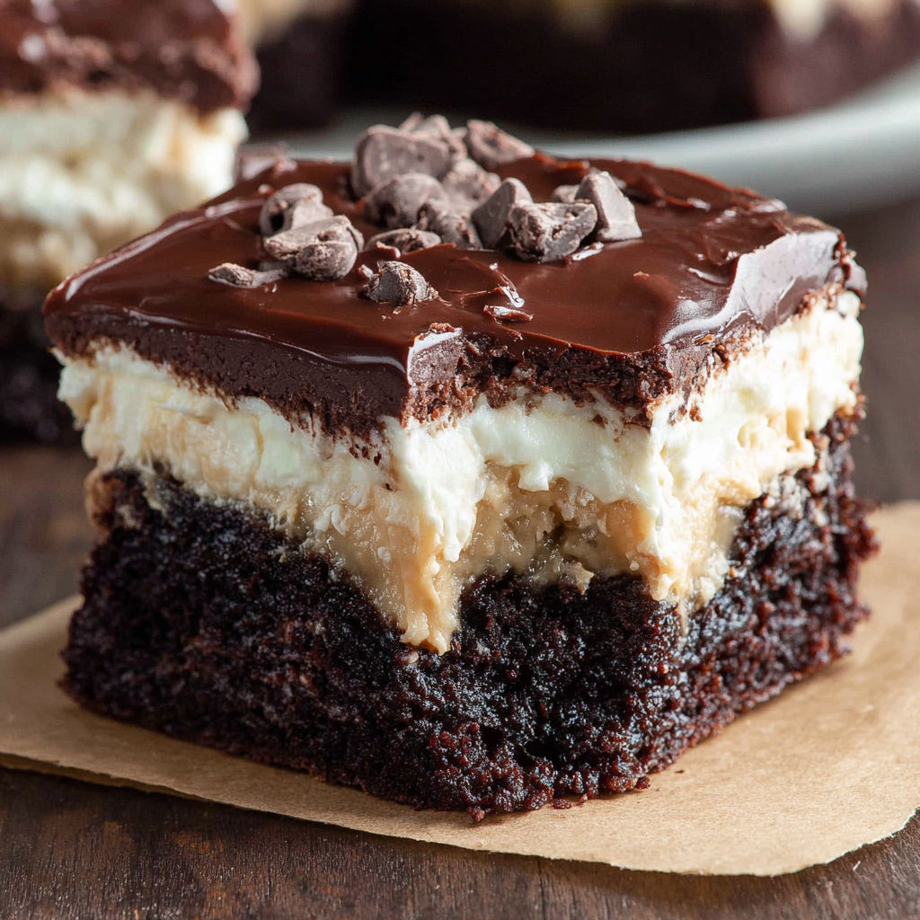 A slice of Baileys Brownies.