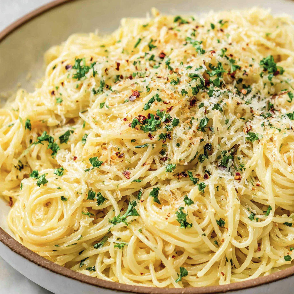 A bowl of pasta with Parmesan cheese.
