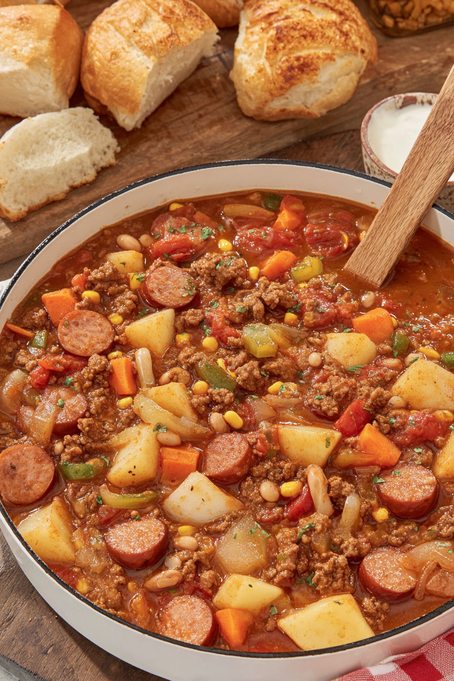 A bowl of Texas Cowboy Stew.