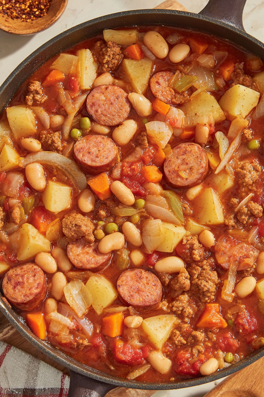 A pot of Texas Cowboy Stew.