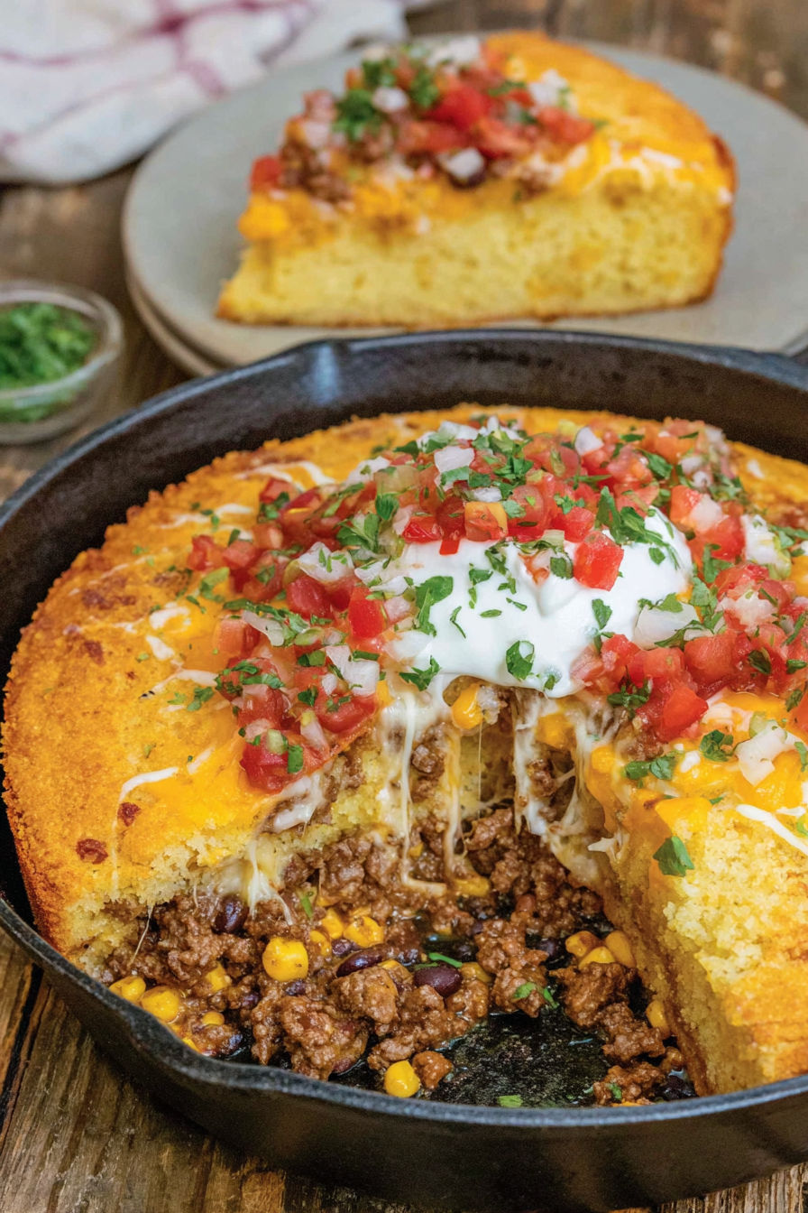 A delicious looking Cowboy Cornbread Casserole.