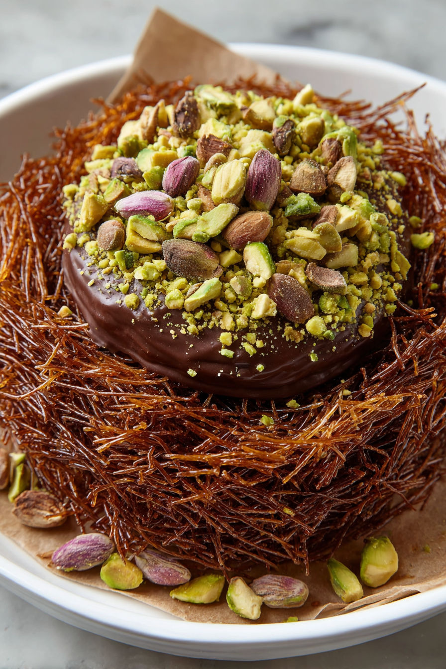 A chocolate crunch bark with nuts and cinnamon.