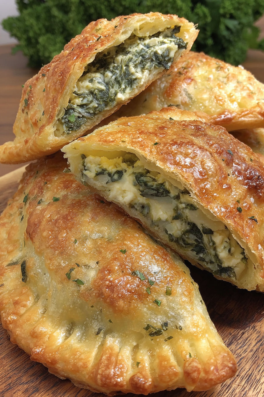 Vegan spinach feta empanadas.