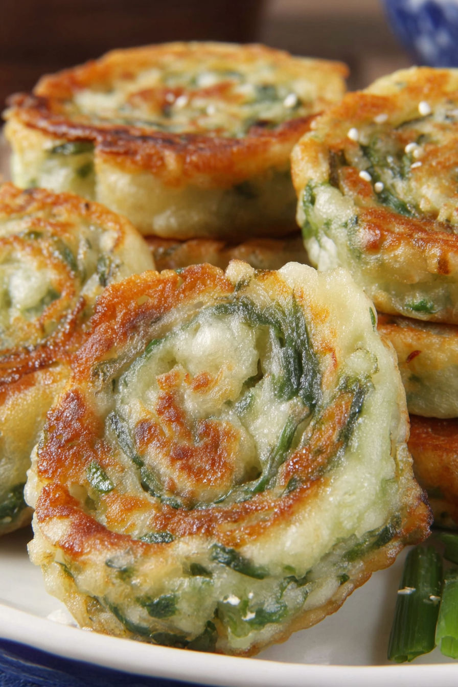 Rice paper scallion pancakes.