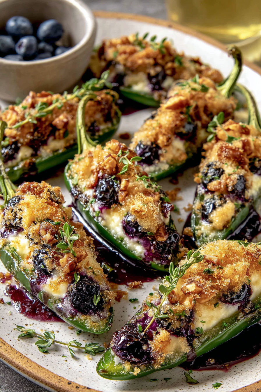 Blueberry brie jalapeño poppers.