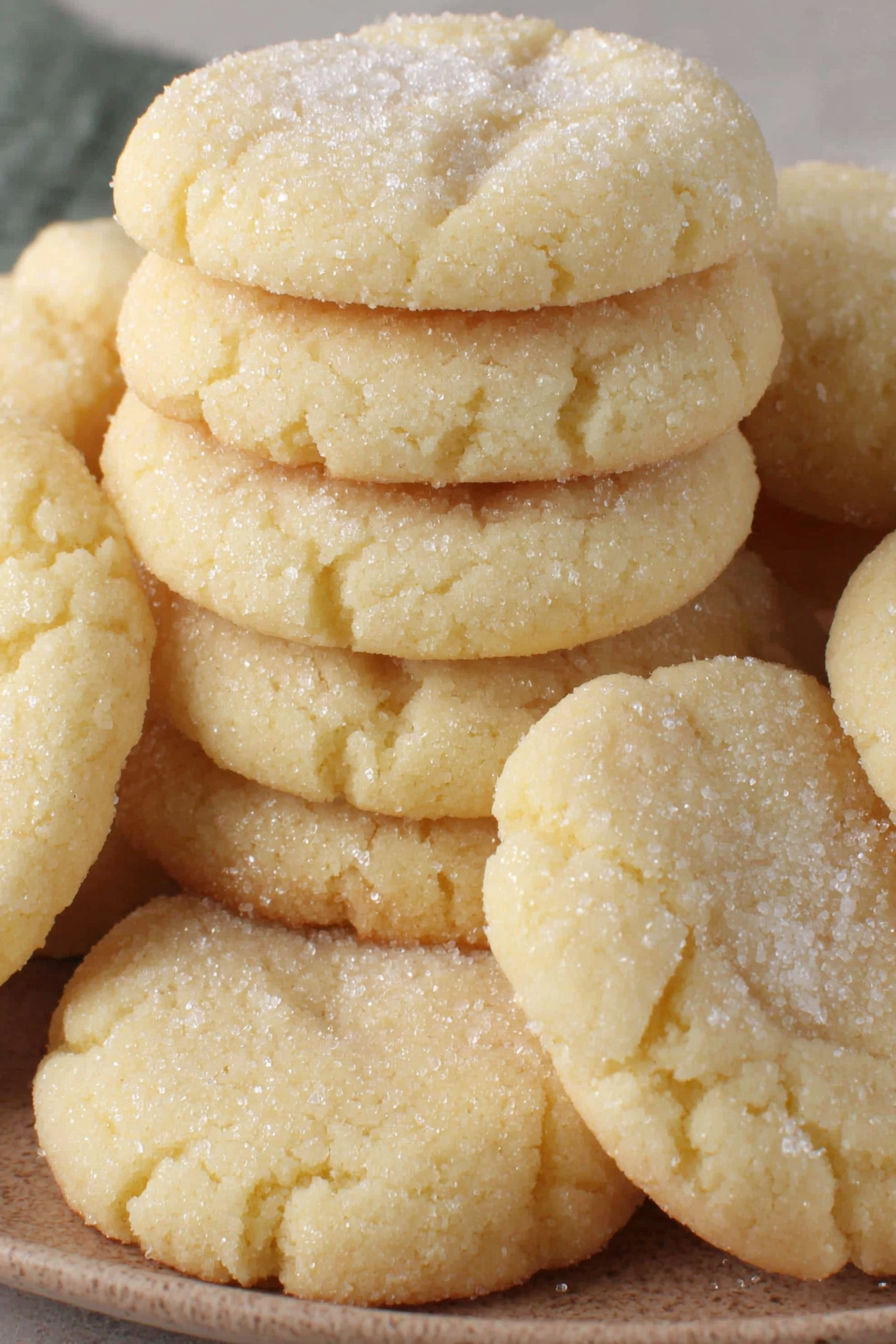 A stack of mini sugar cookies.