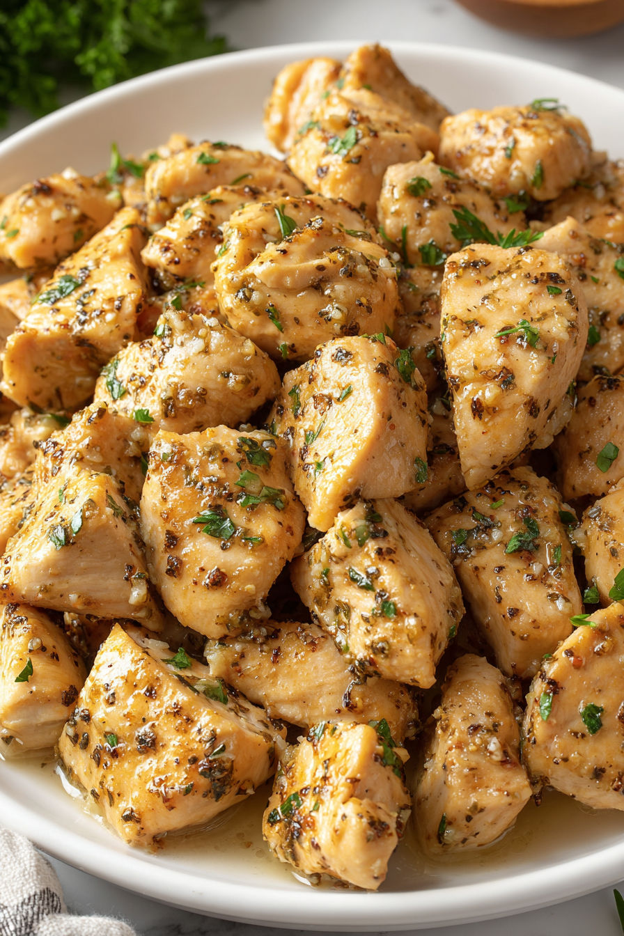 Garlic butter chicken bites.