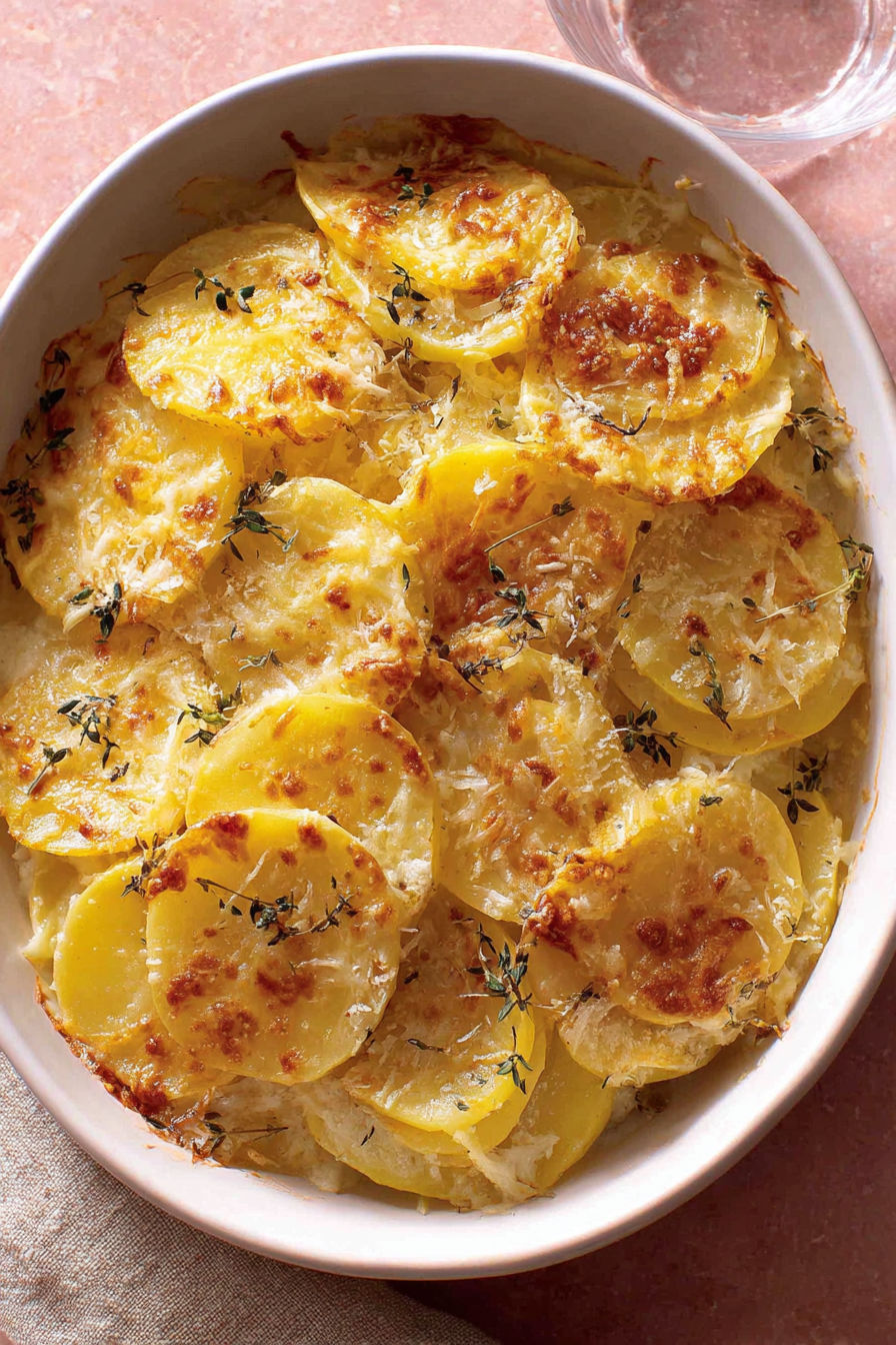 A creamy potato bake with onion soup recipe.