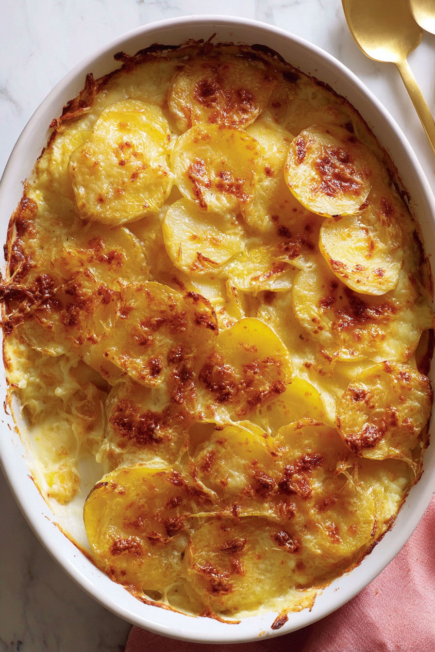 A creamy potato bake with onion soup recipe.