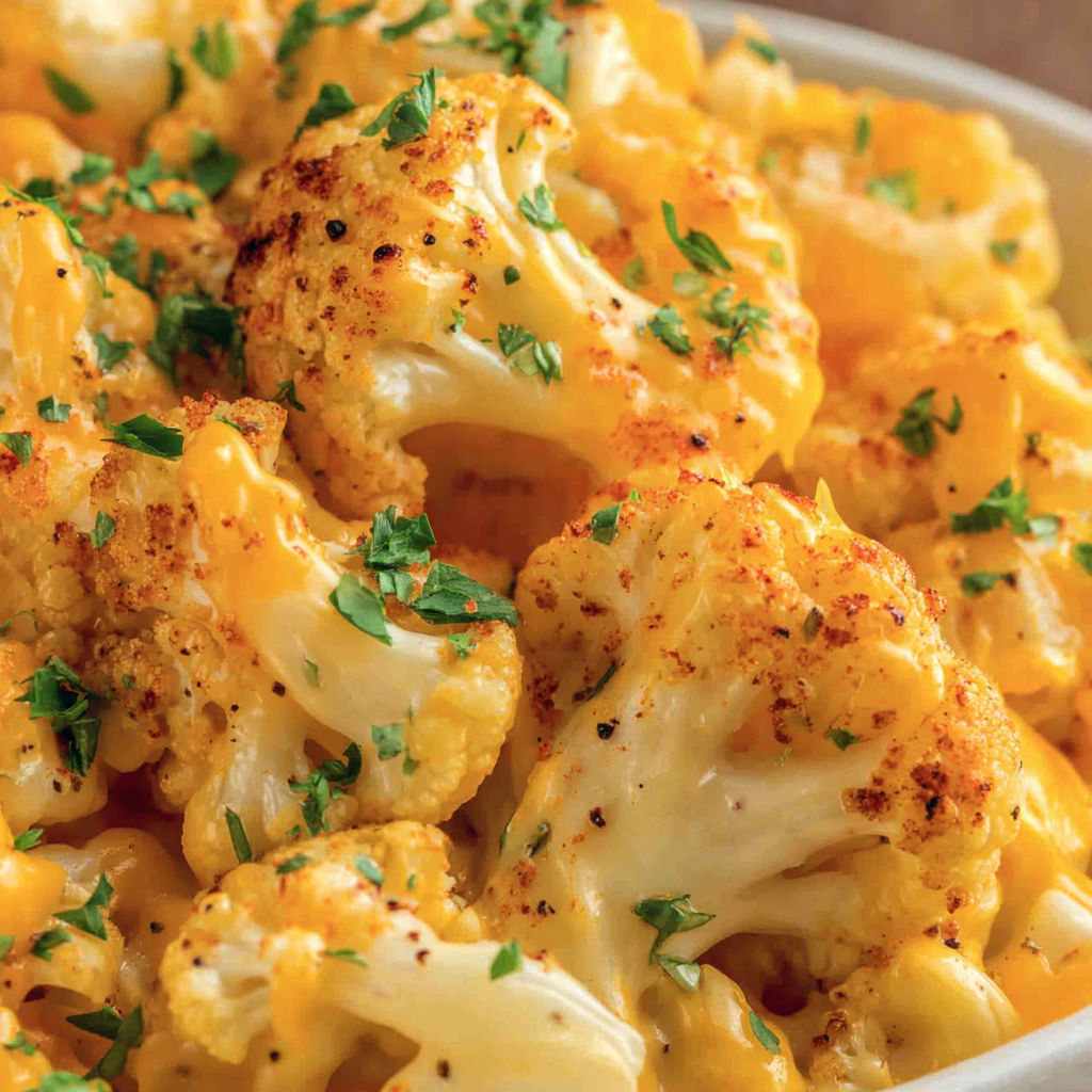 A bowl of cauliflower mac and cheese.