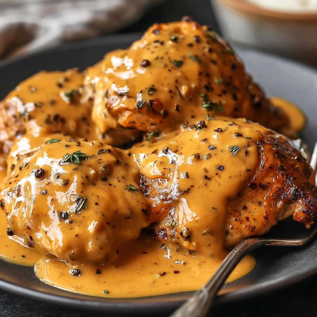 A plate of chicken with honey mustard sauce.