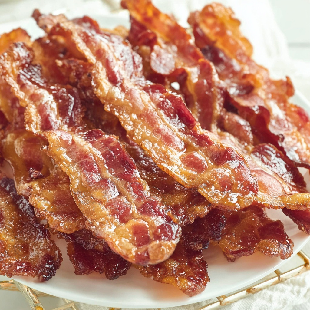 A plate of bacon slices.