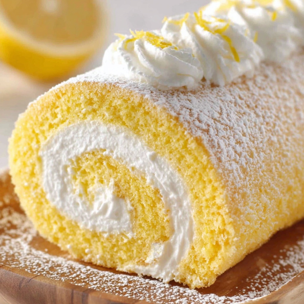 A slice of lemon swiss roll.