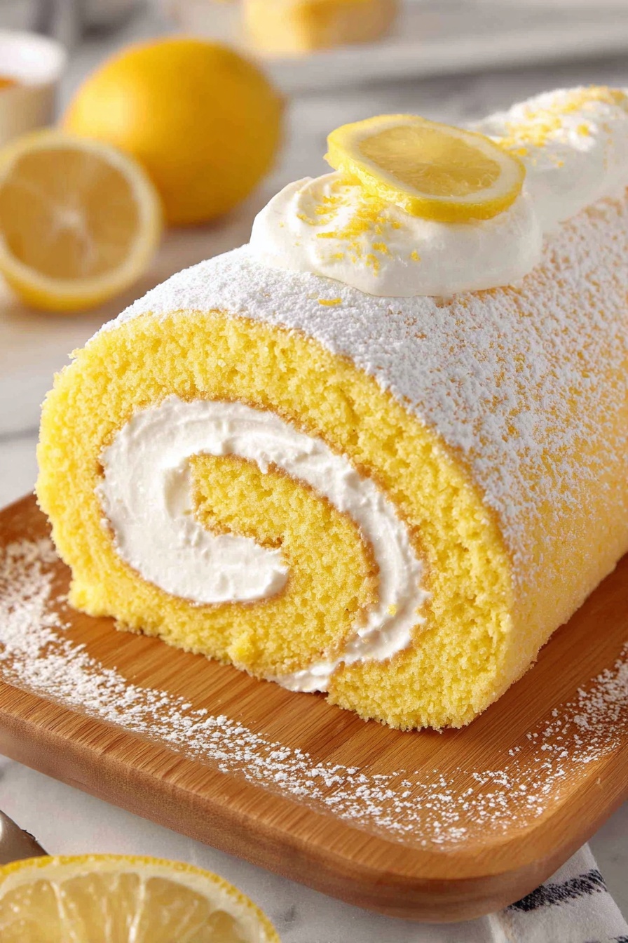 A cake with a lemon on top.