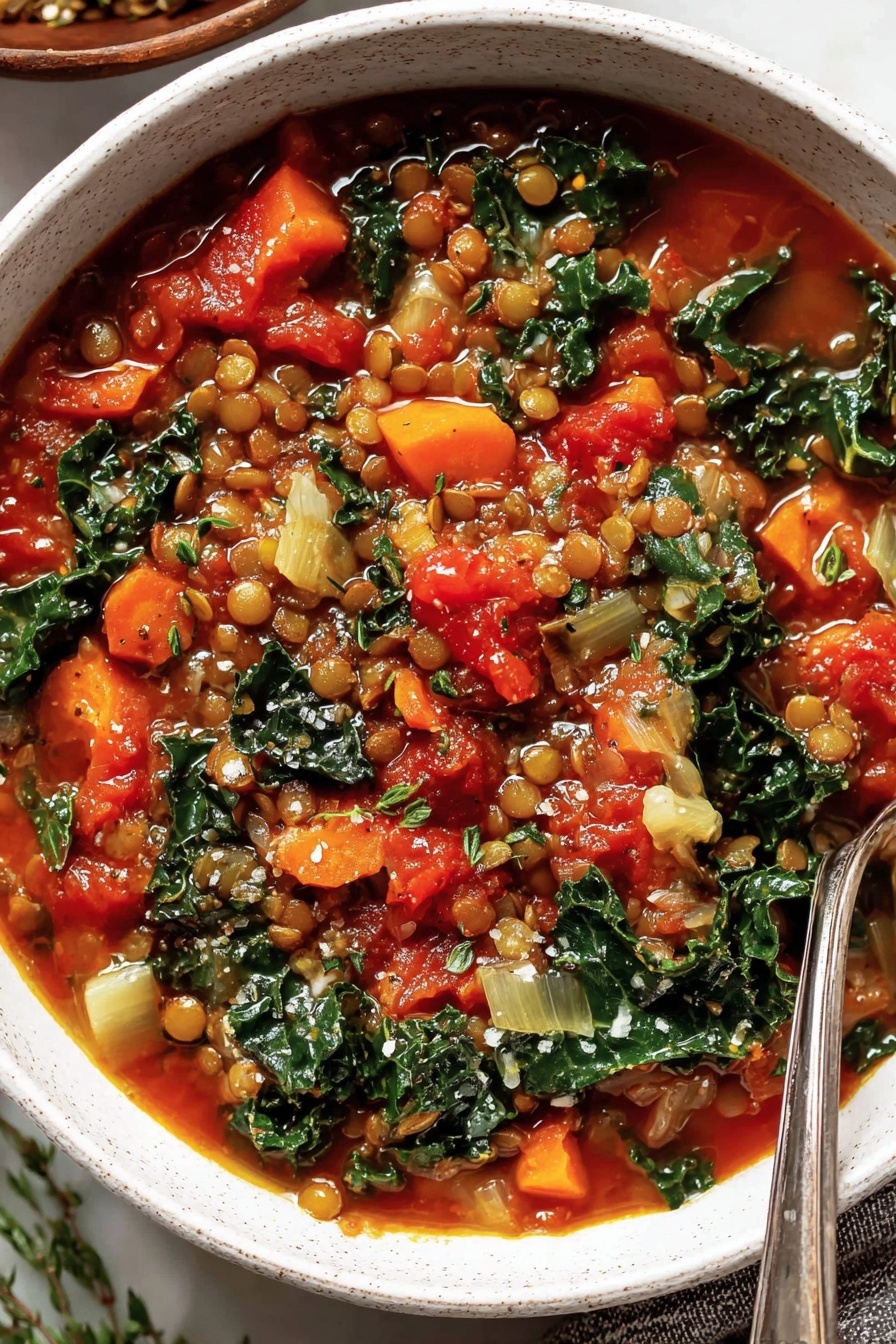 A bowl of soup with vegetables and greens.