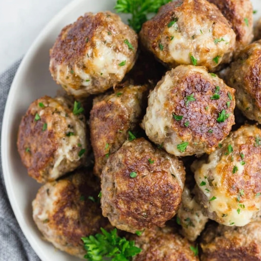 A plate of homemade meatballs.
