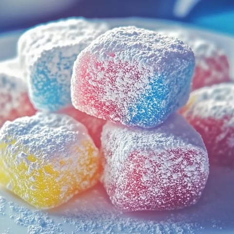 A plate of cotton candy marshmallows.