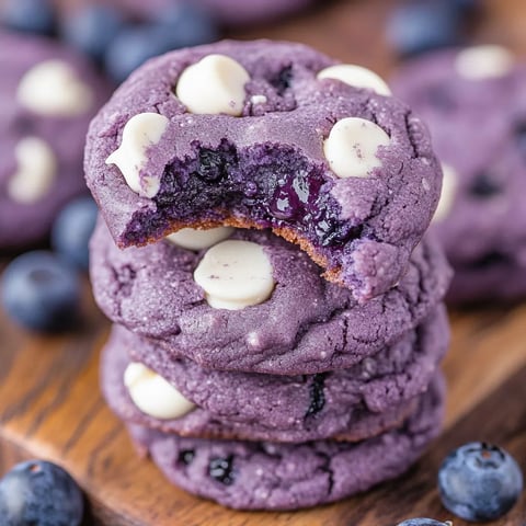 A stack of blueberry cookies.