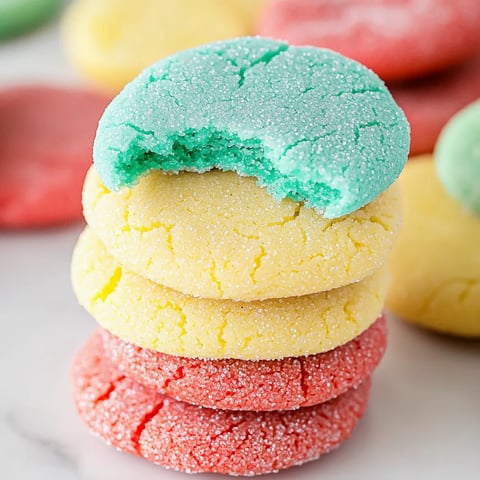 Jello cookies stacked on top of each other.