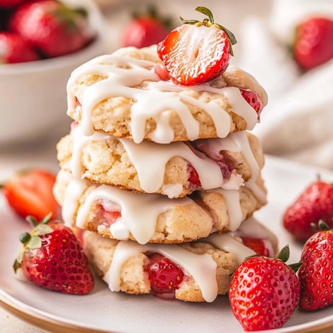 A stack of strawberry shortcake cookies.