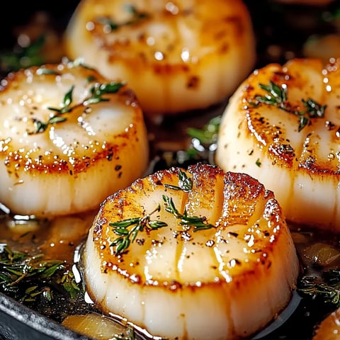 Garlic butter baked scallops.