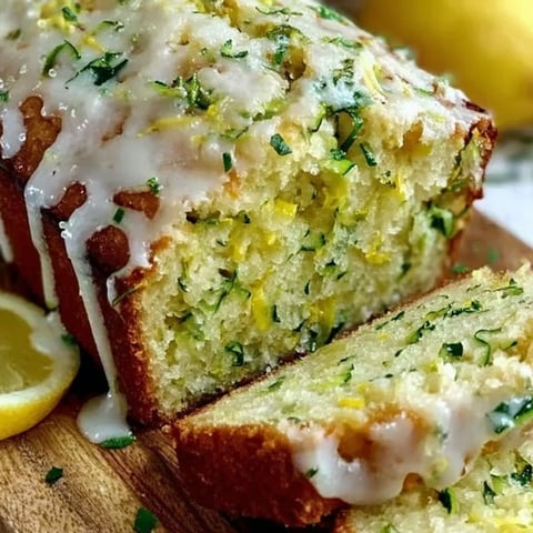 A slice of lemon zucchini loaf.