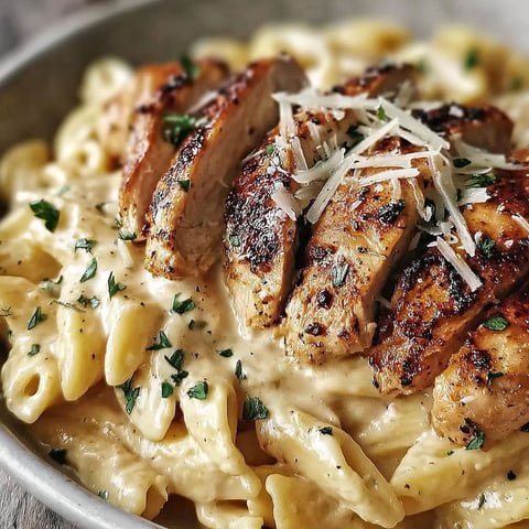 A bowl of creamy cajun chicken pasta.