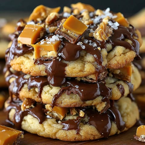 A stack of Butterfinger Caramel Crunch cookies.