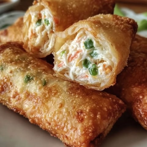 Crab Rangoon Egg Rolls on a plate.