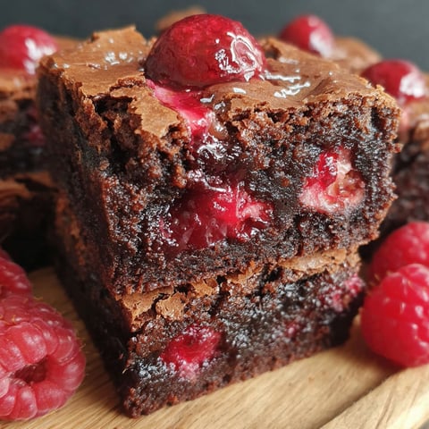 A slice of chocolate cake with raspberries on top.