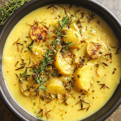 A bowl of creamy summer squash soup.