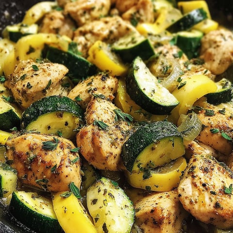 Baked chicken and zucchini.