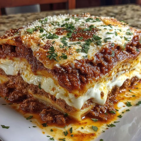 A plate of Million Dollar Italian Lasagna.