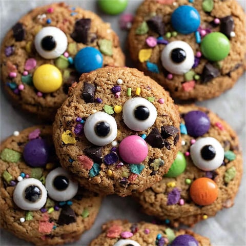 Small batch gooey monster eye cookies.