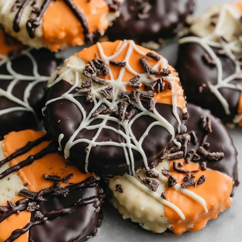 Halloween crackers with orange and white icing.