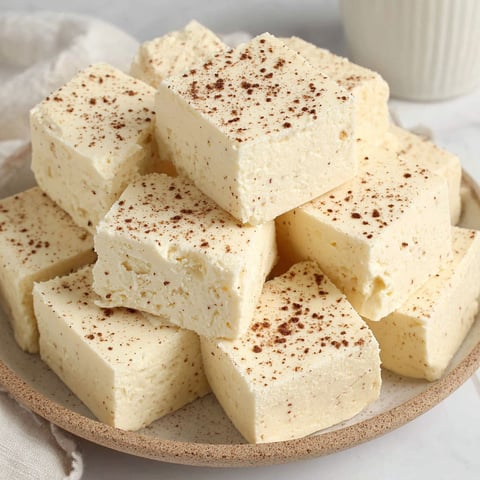 A plate of eggnog fudge.