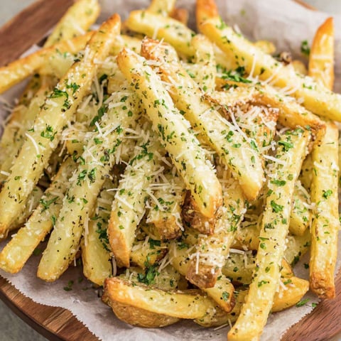 French fries in an air fryer.