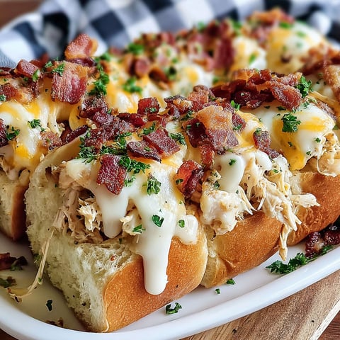 A plate of chicken bacon ranch stuffed bread.