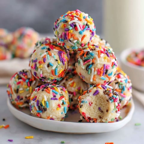 A stack of colorful protein balls.
